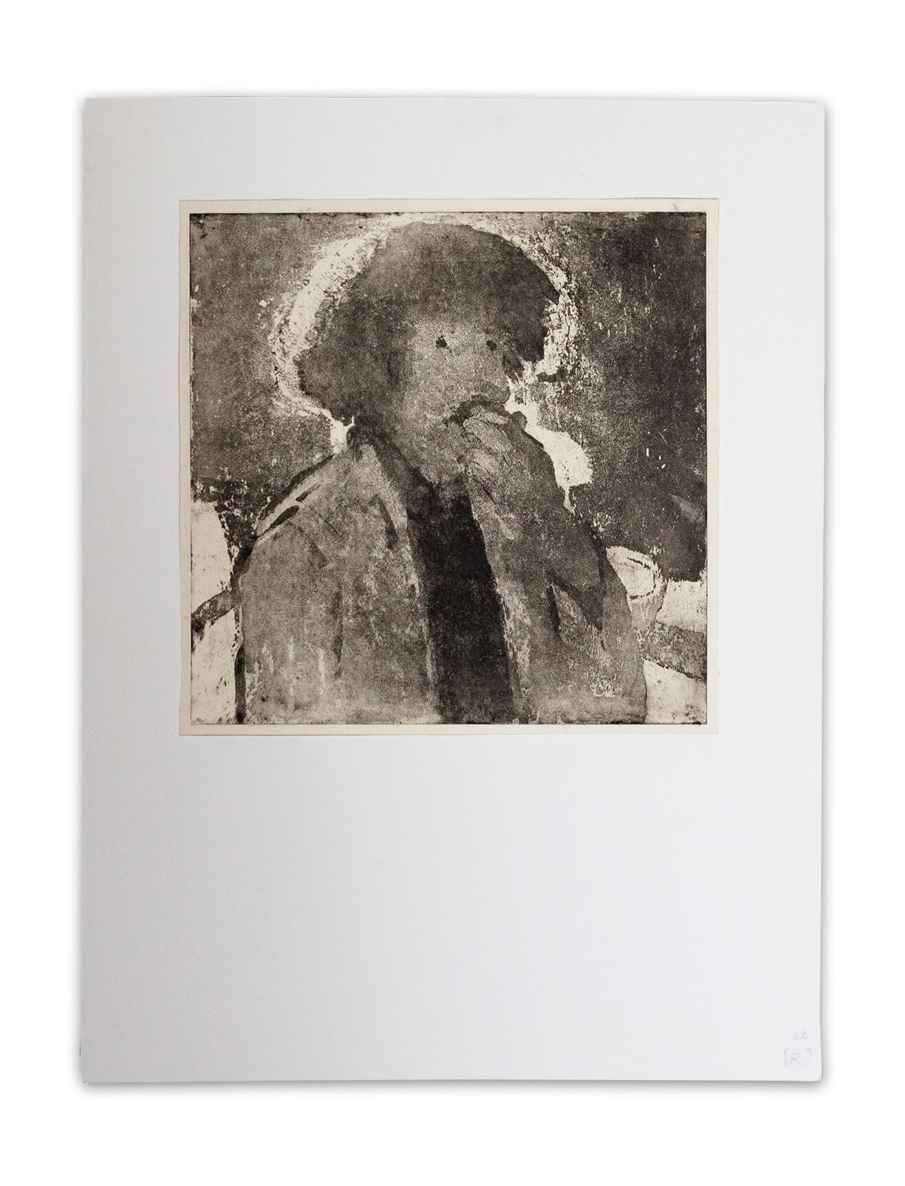 Zelfportret roken - 1980 - 0.41m x 0.41m